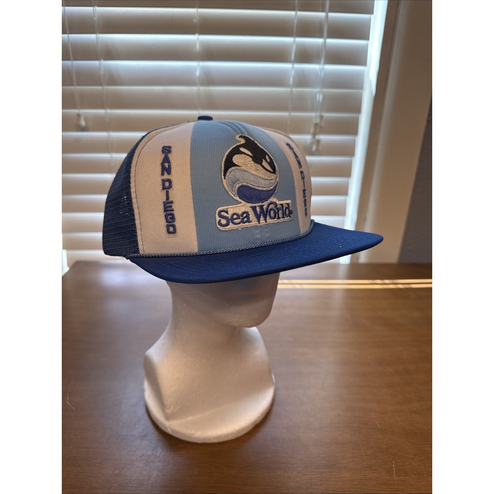 Vintage Sea World San Diego Baseball Cap Trucker Hat Snapback Mesh 1985